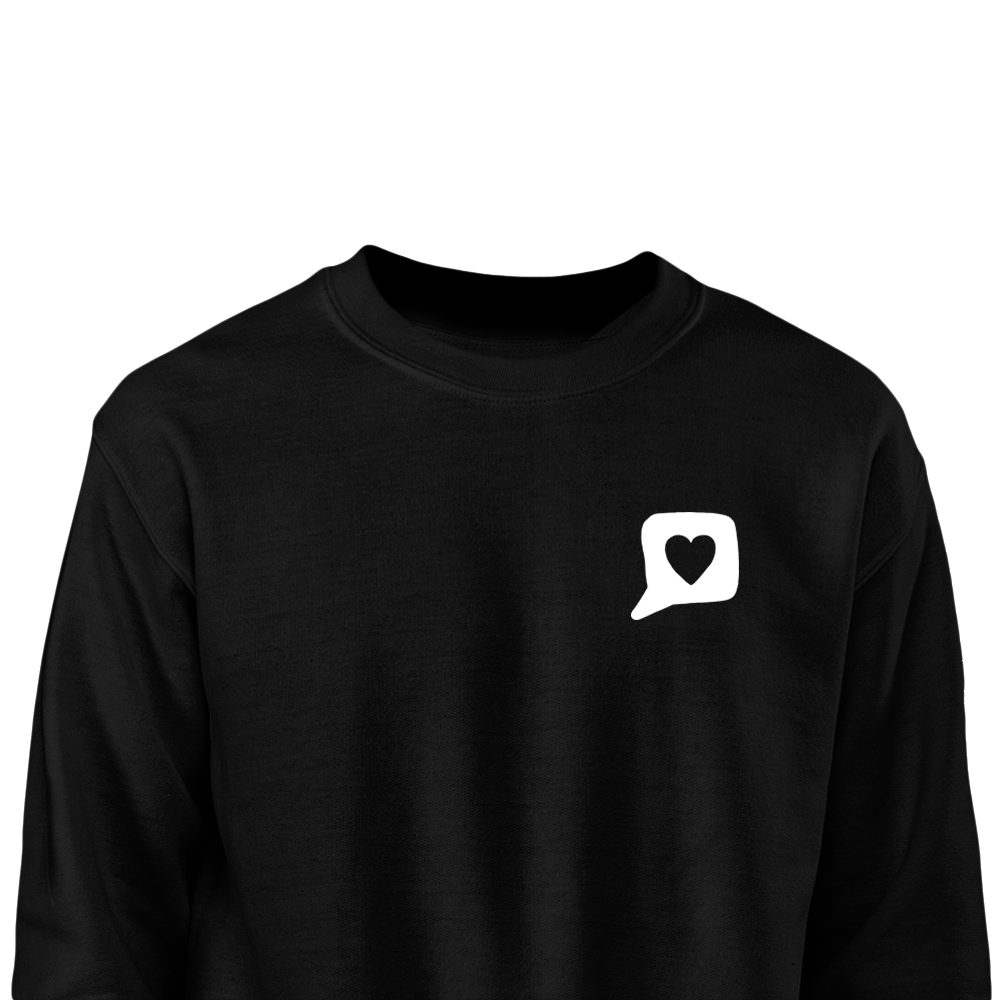 Sõnum Sweatshirt sonum-sweatshirt SWEATSHIRTS Sudamest from the heart süda apparel merch black white